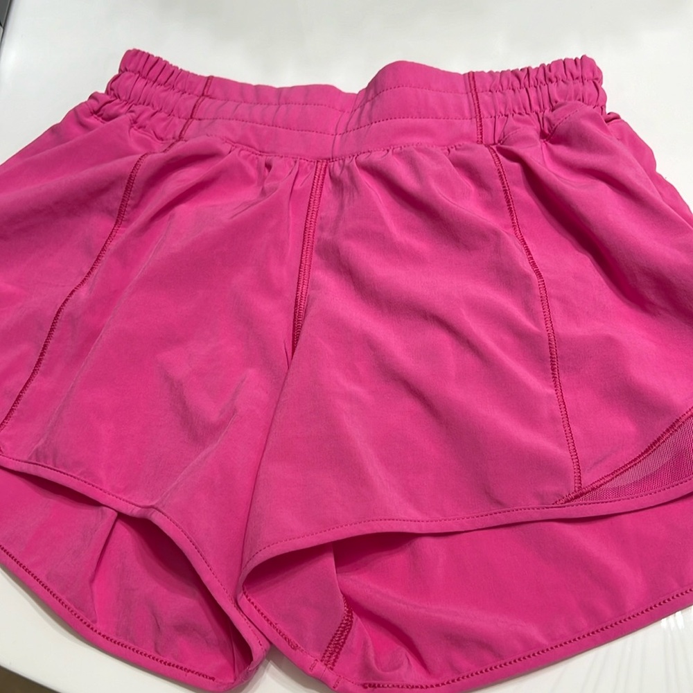 Lululemon hotty hot pink shorts in perfect condition.